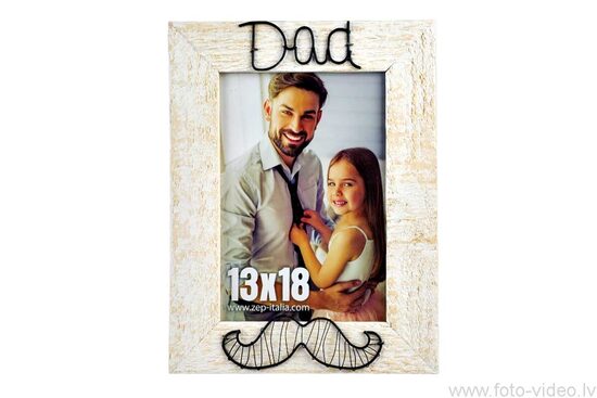 Dizaina foto rāmis Tētim ar stilīgu ūsu dekoru. 13x18cm